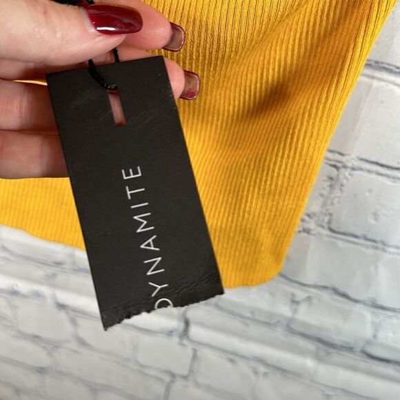 🌟 Dynamite Yellow/Gold Tube Top - Size Small (NWT) - Picture 3 of 4